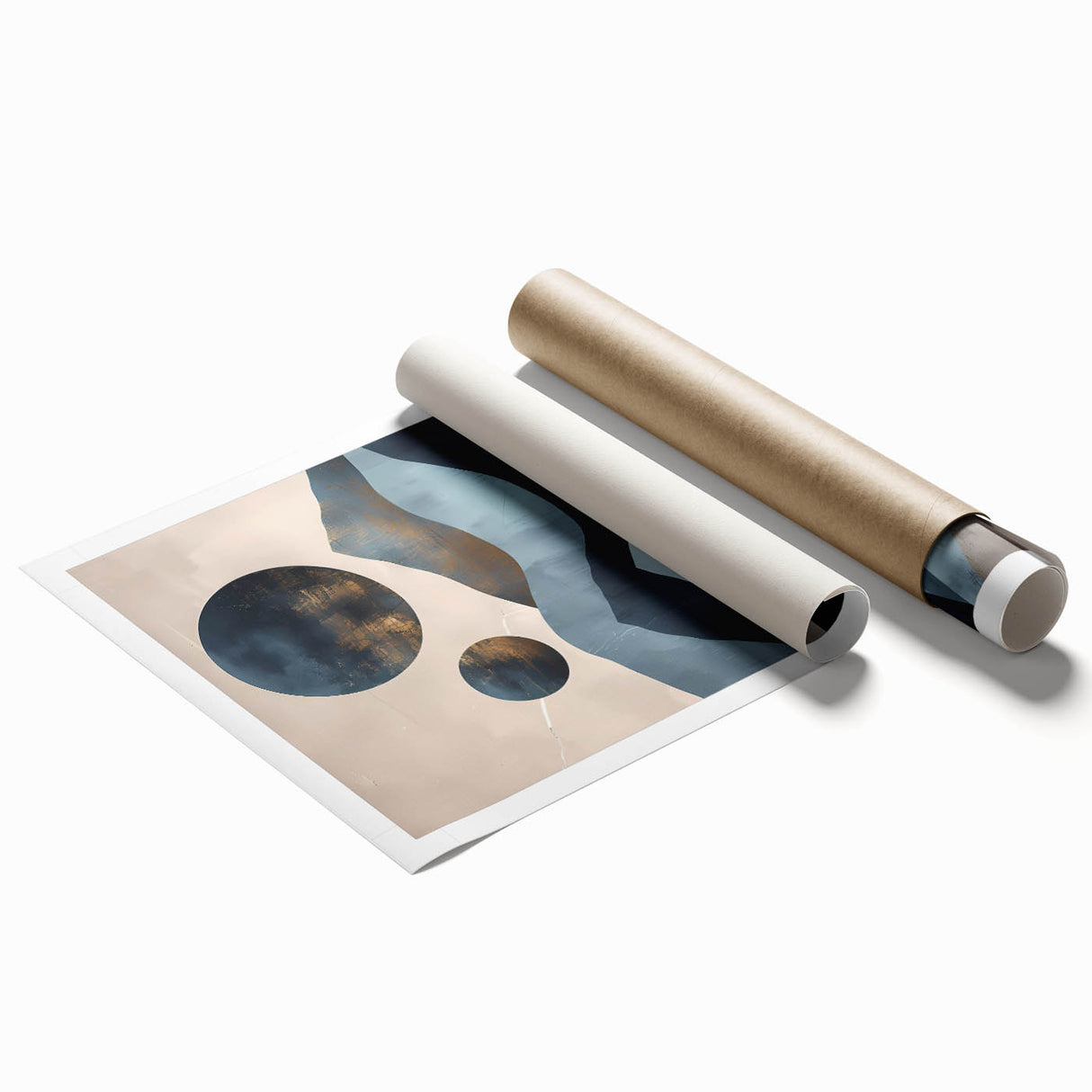 Dining Room Wall Art Collection – Blue & Gold Abstract Landscape