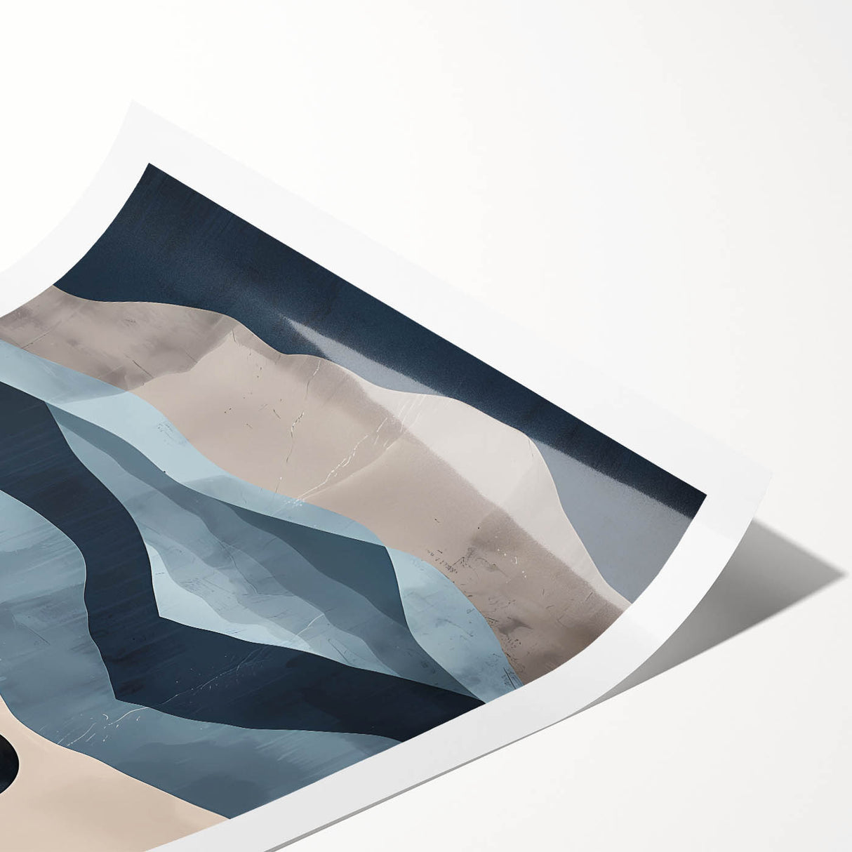 Dining Room Wall Art Collection – Blue & Gold Abstract Landscape