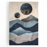 Dining Room Wall Art Collection – Blue & Gold Abstract Landscape