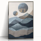 Dining Room Wall Art Collection – Blue & Gold Abstract Landscape
