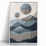 Dining Room Wall Art Collection – Blue & Gold Abstract Landscape