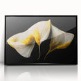 Luxury Floral Wall Art – Gold and White Canvas for Living Room
