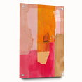 Abstract minimalist wall art design displayed in a side view, showcasing its acrylic glass finish, with visible mounting pins, perfect for modern decor.
