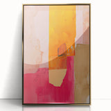 Framed minimalist abstract wall art featuring a gold acrylic design, showcasing elegant lines and shapes, perfect for modern home decor or office spaces.