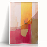Framed abstract minimalist wall art in white acrylic showcasing a contemporary design, ideal for modern home decor. Vibrant yet subtle colors enhance any space.