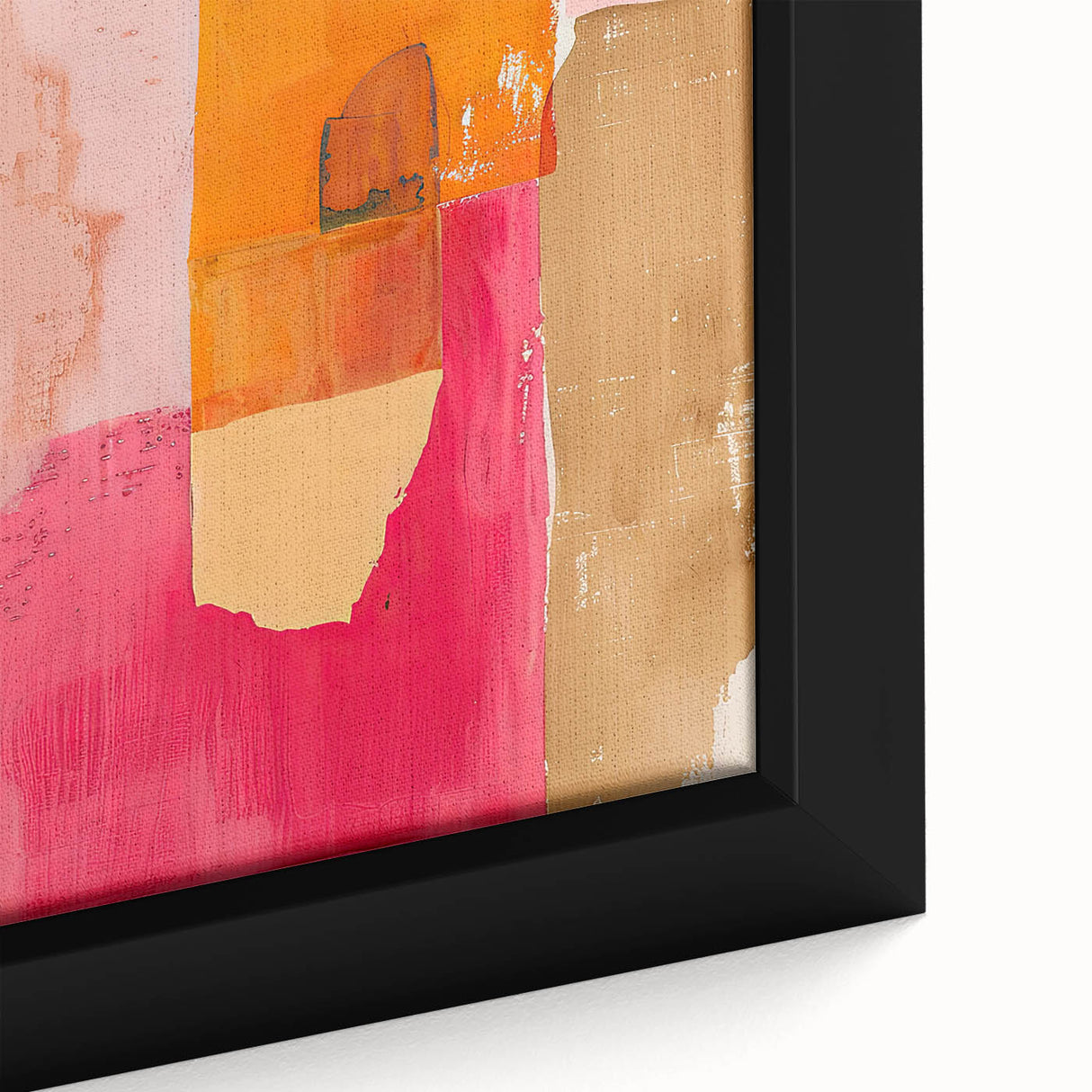 Abstract minimalist wall art framed canvas showcasing an intricate design with soft pastel colors and geometric patterns, perfect for modern home decor.