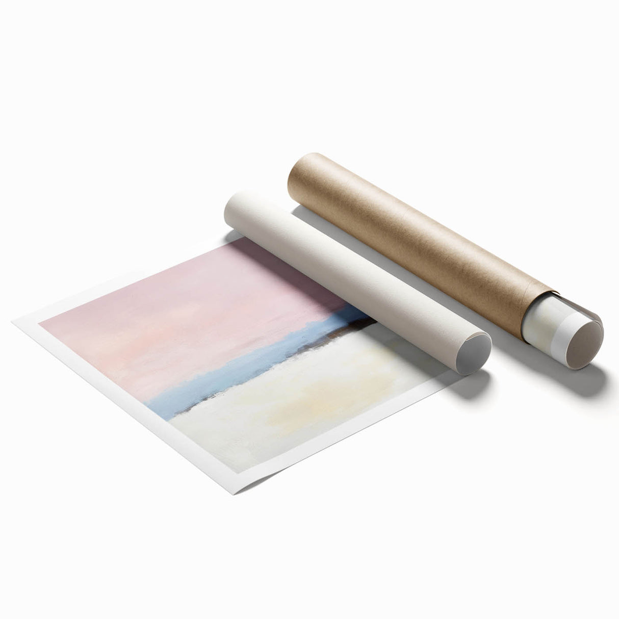 Abstract Art Prints – Soft Modern Pastel Pink and Blue Canvas Decor