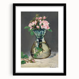 Moss Roses in a Vase - Impressionist Floral Art by Edouard Manet