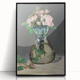 Moss Roses in a Vase - Impressionist Floral Art by Edouard Manet