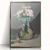 Moss Roses in a Vase - Impressionist Floral Art by Edouard Manet