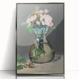 Moss Roses in a Vase - Impressionist Floral Art by Edouard Manet