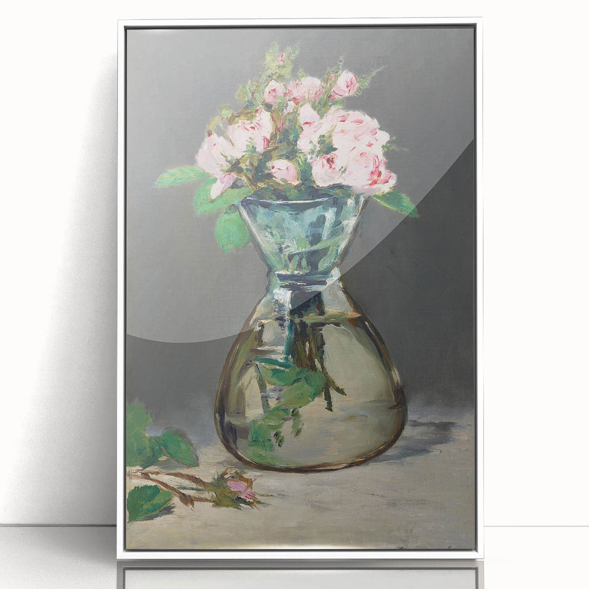 Moss Roses in a Vase - Impressionist Floral Art by Edouard Manet