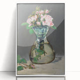 Moss Roses in a Vase - Impressionist Floral Art by Edouard Manet