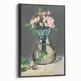 Moss Roses in a Vase - Impressionist Floral Art by Edouard Manet