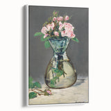 Moss Roses in a Vase - Impressionist Floral Art by Edouard Manet
