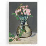 Moss Roses in a Vase - Impressionist Floral Art by Edouard Manet