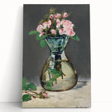 Moss Roses in a Vase - Impressionist Floral Art by Edouard Manet