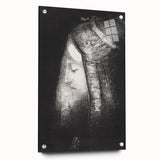 Mystical Black and White Wall Art - "Profile of Light" by Odilon Redon