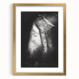 Mystical Black and White Wall Art - "Profile of Light" by Odilon Redon