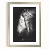 Mystical Black and White Wall Art - "Profile of Light" by Odilon Redon