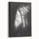 Mystical Black and White Wall Art - "Profile of Light" by Odilon Redon