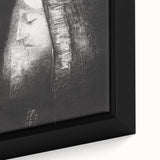 Mystical Black and White Wall Art - "Profile of Light" by Odilon Redon