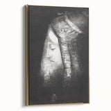 Mystical Black and White Wall Art - "Profile of Light" by Odilon Redon