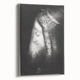 Mystical Black and White Wall Art - "Profile of Light" by Odilon Redon