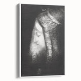 Mystical Black and White Wall Art - "Profile of Light" by Odilon Redon