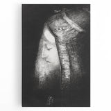 Mystical Black and White Wall Art - "Profile of Light" by Odilon Redon