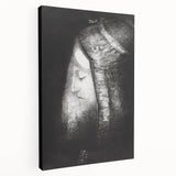 Mystical Black and White Wall Art - "Profile of Light" by Odilon Redon