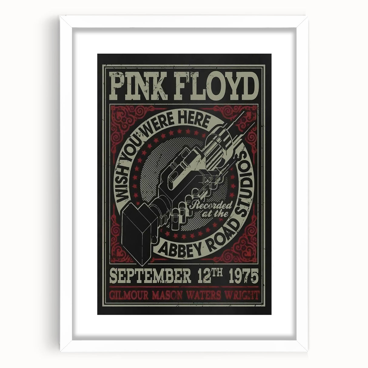 Pink Floyd "Wish You Were Here" 1975 Concert Poster - Retro Art