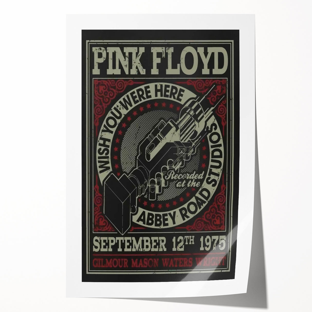 Pink Floyd "Wish You Were Here" 1975 Concert Poster - Retro Art