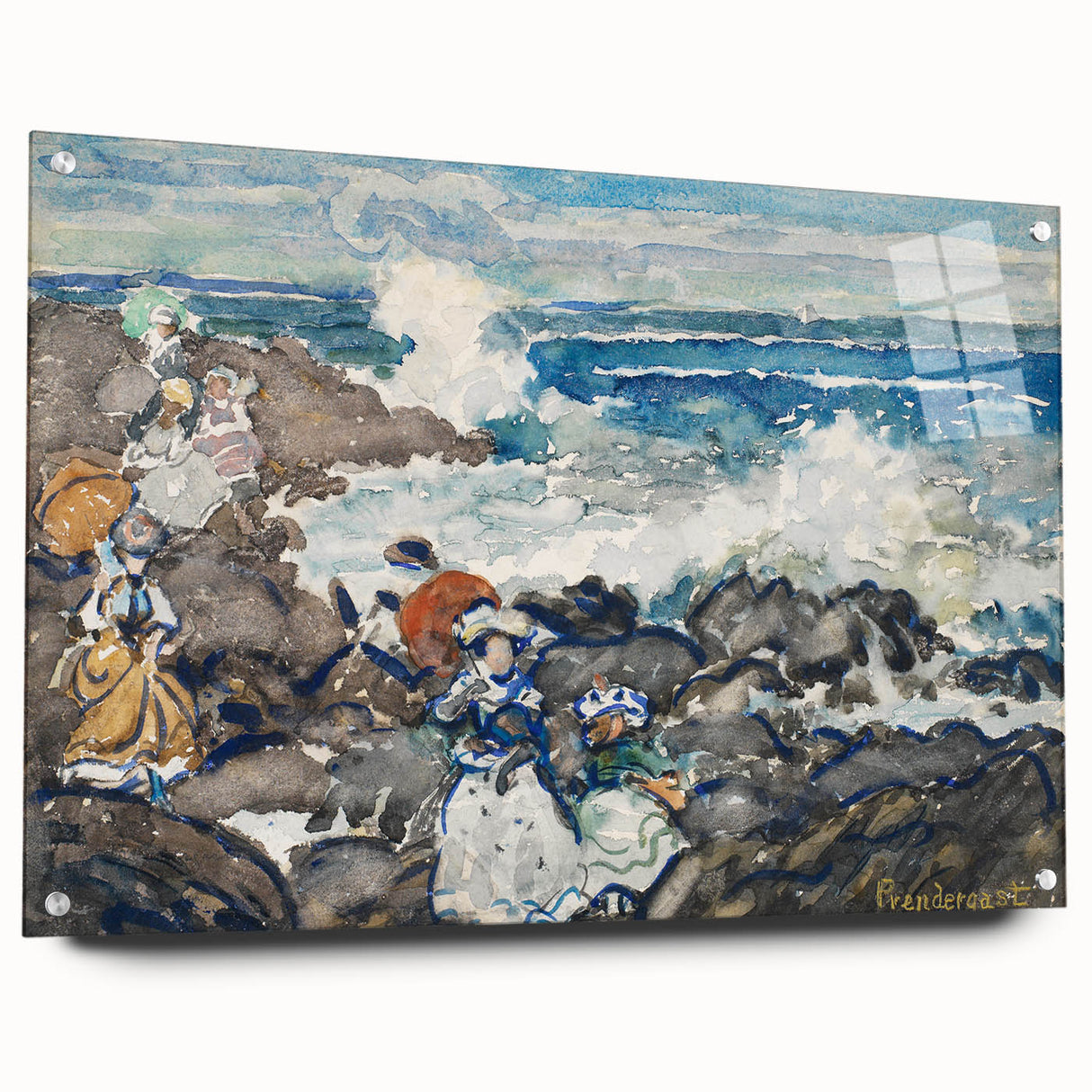 Fine Art Realism: Coastal Scene with Figures Realism Canvas Print