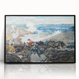 Fine Art Realism: Coastal Scene with Figures Realism Canvas Print