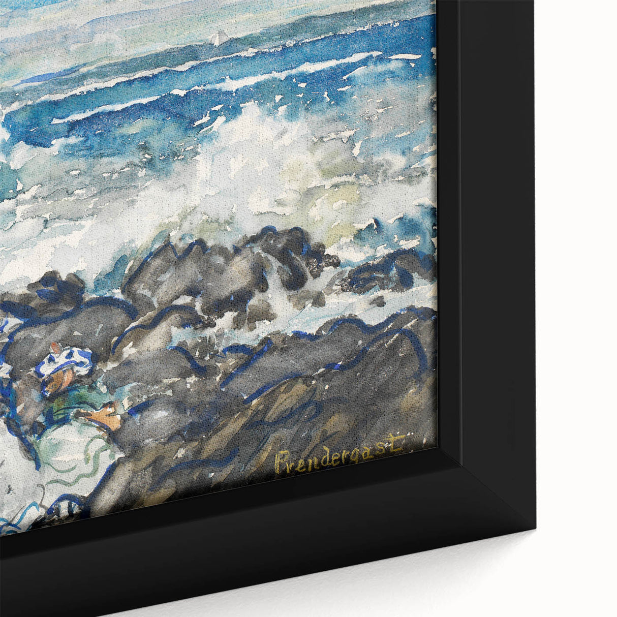 Fine Art Realism: Coastal Scene with Figures Realism Canvas Print