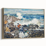 Fine Art Realism: Coastal Scene with Figures Realism Canvas Print