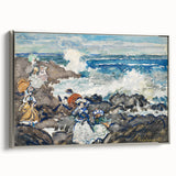 Fine Art Realism: Coastal Scene with Figures Realism Canvas Print