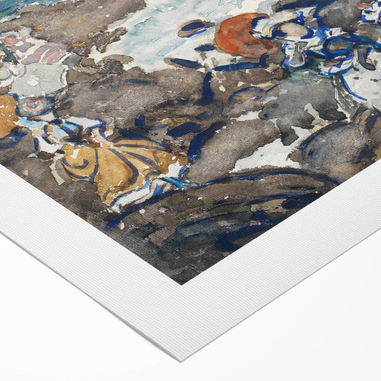 Fine Art Realism: Coastal Scene with Figures Realism Canvas Print