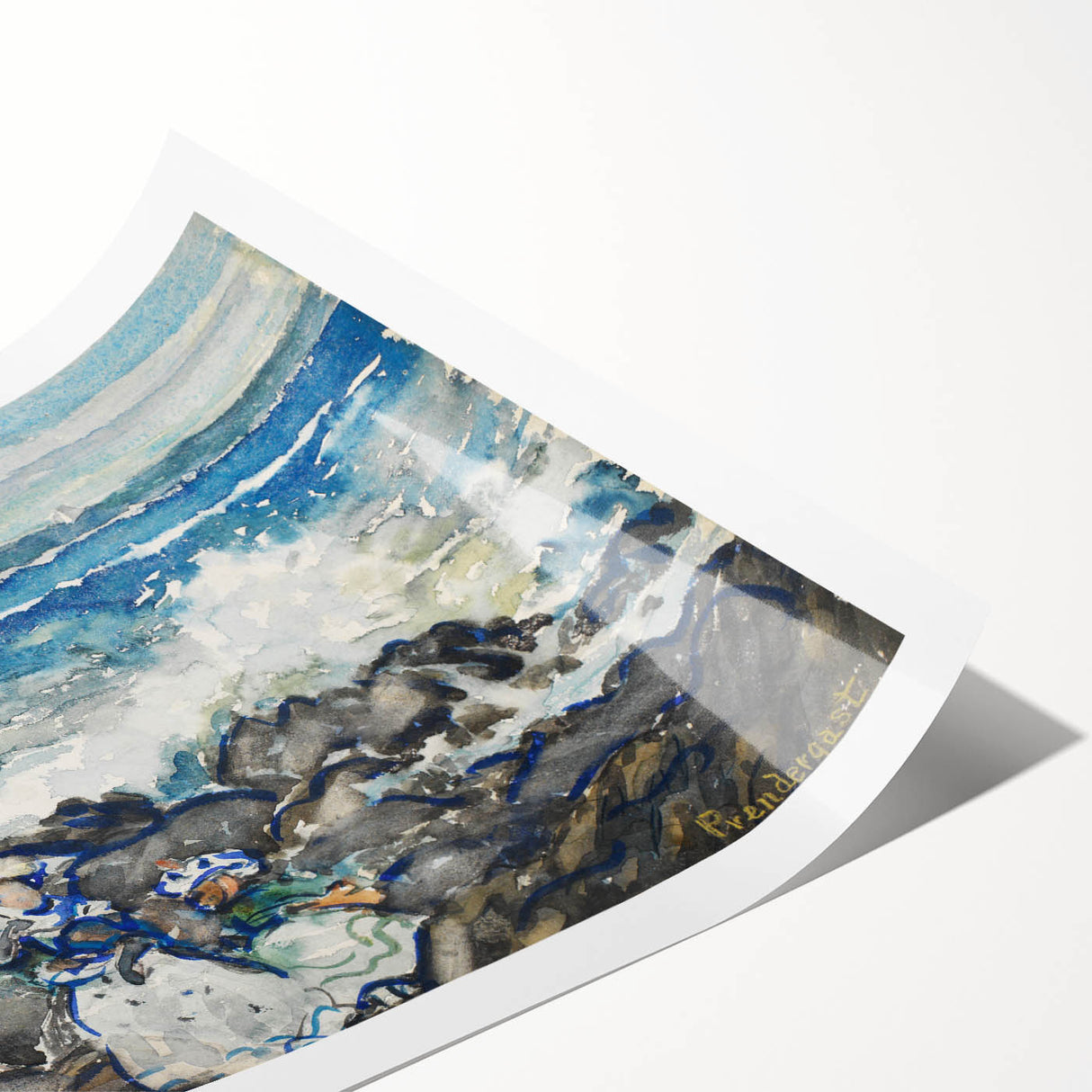 Fine Art Realism: Coastal Scene with Figures Realism Canvas Print