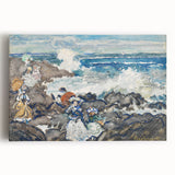 Fine Art Realism: Coastal Scene with Figures Realism Canvas Print