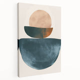 Abstract minimalist wall art on stretched canvas, showcasing soft pastel colors and geometric shapes. Perfect for modern home decor or office spaces.