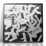 Modern Abstract Wall Art – Bold Black and White Geometric Canvas