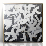 Modern Abstract Wall Art – Bold Black and White Geometric Canvas
