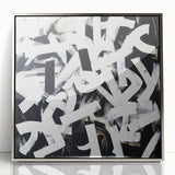 Modern Abstract Wall Art – Bold Black and White Geometric Canvas