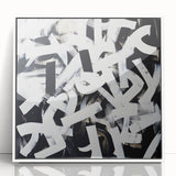 Modern Abstract Wall Art – Bold Black and White Geometric Canvas