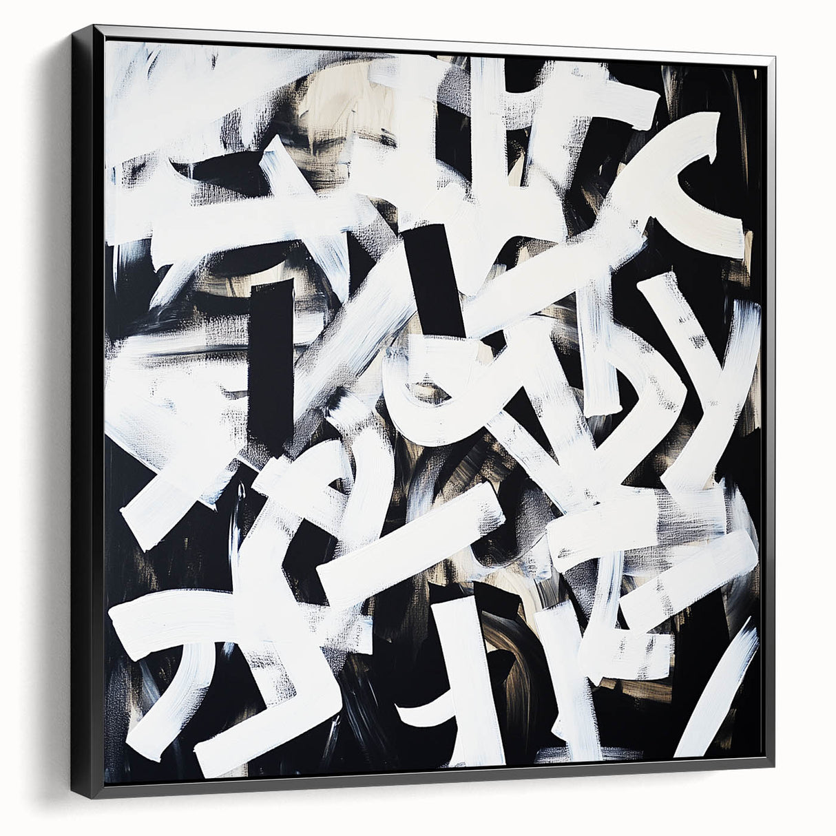 Modern Abstract Wall Art – Bold Black and White Geometric Canvas