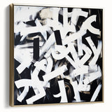 Modern Abstract Wall Art – Bold Black and White Geometric Canvas