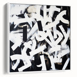 Modern Abstract Wall Art – Bold Black and White Geometric Canvas