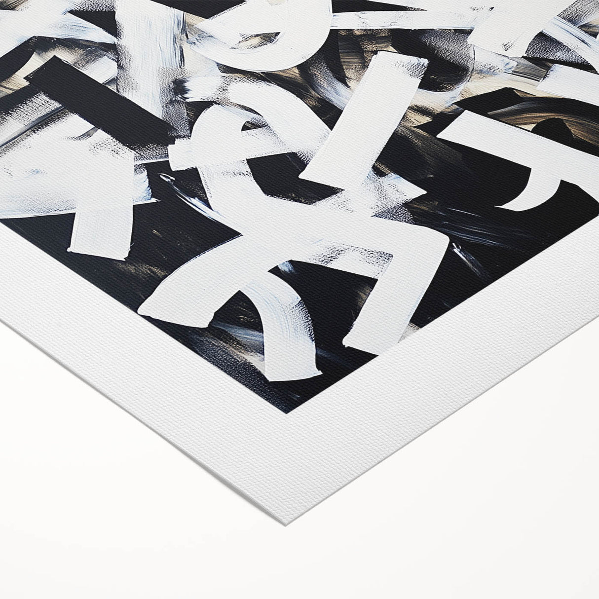 Modern Abstract Wall Art – Bold Black and White Geometric Canvas